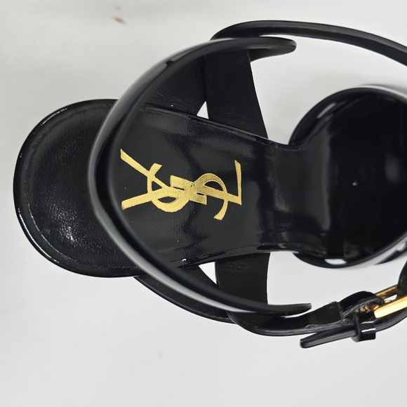 YSL Tribute Platform Sandals Vitello Vernice Soft - 38 - Picture 13 of 16